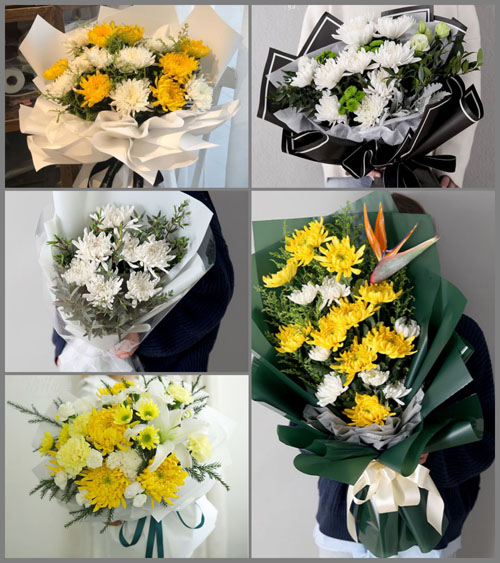 山东青岛胶州市里岔镇前朱陈沟村白事花束代送